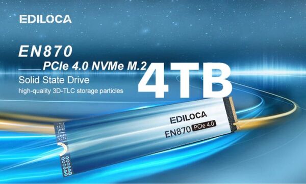 Ediloca EN870 4TB M.2 SSD PCle 4.0x4 7450MB/s 6750/MBs 5年保証