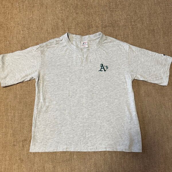 A'sロゴ入りグレー半袖Tシャツ