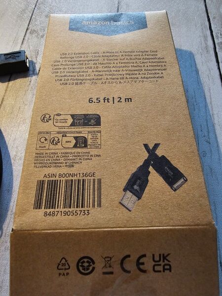 Amazonベーシック USB2.0 延長ケーブル 2m