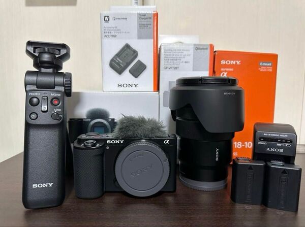 Sony ZV-E10 Vlogカメラセット(レンズ・グリップ・バッテリー付き)
