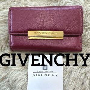 未使用品!ヴィンテージ GIVENCHY ジバンシー レザー キーケース ピンク×ゴールド金具