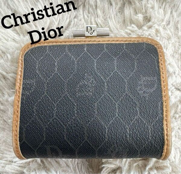ヴィンテージ Christian Dior クリスチャンディオール ハニカム柄 コインケース 小銭入れ レザー
