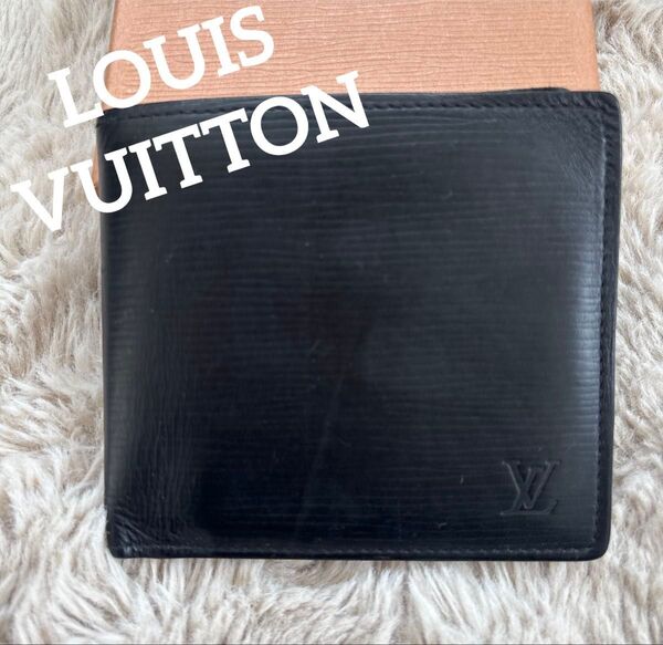 LOUIS VUITTON ルイヴィトン エピ レザー 財布 二つ折り財布 ウォレット ブラック ブラック系