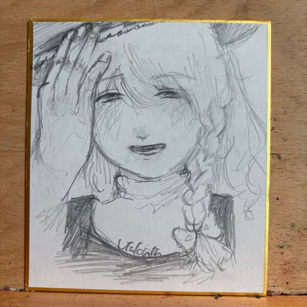 霧雨魔理沙 手描きイラスト 色紙