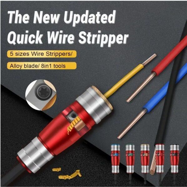 ワイヤー ストリッパー ソケット セット ドリル ビット 被覆 ムキソケ CV CVT AWG ケーブル 線 剥き 配線