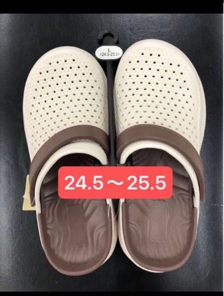 新品 サンダル Lサイズ(24.5-25.5) ベージュ ブラウン