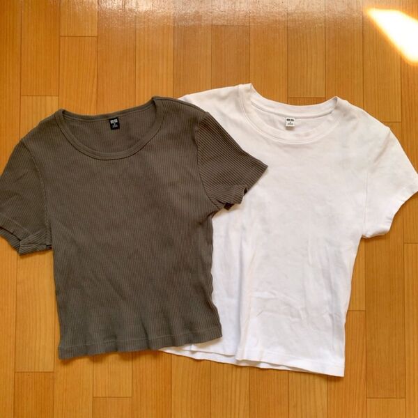 ユニクロ リブクロップドTシャツ ミニT