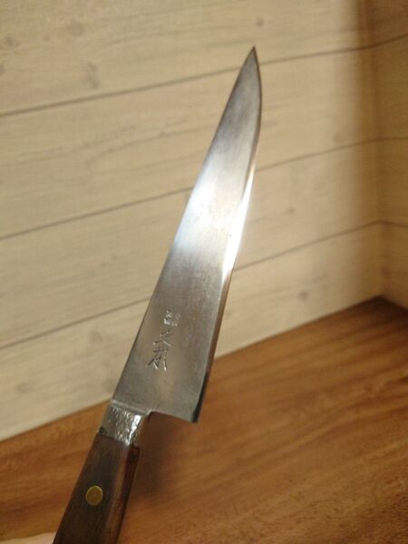 正本 牛刀 22cm 再生品 炭素鋼 ハガネ 筋引包丁 包丁 洋包丁 シェフナイフ 筋引包丁 筋引 スライサー
