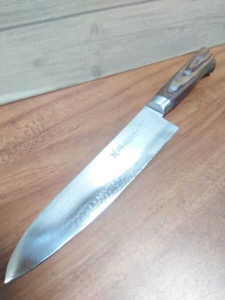 堺屋直助作 三徳 包丁 18cm 特殊鋼 鍛造 本割込 研ぎ済み 両刃