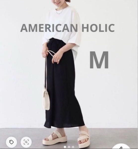 AMERICAN HOLIC アメリカンホリック ラップ楊柳細見えスカート M