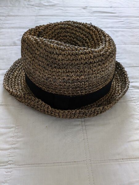 完売 MUJI 中折れ麦わら帽子 無印良品 カンビ草素材 サイズ56〜57.5cm