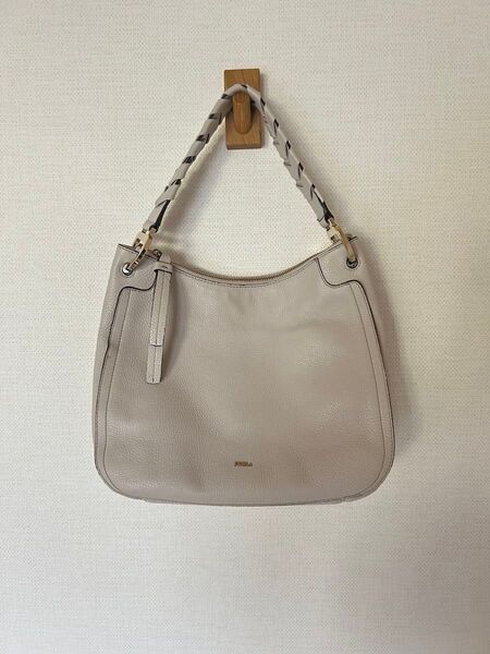 FURLA フルラ リアルト ホーボーバッグ ワンショルダー 肩掛け グレー オフホワイト