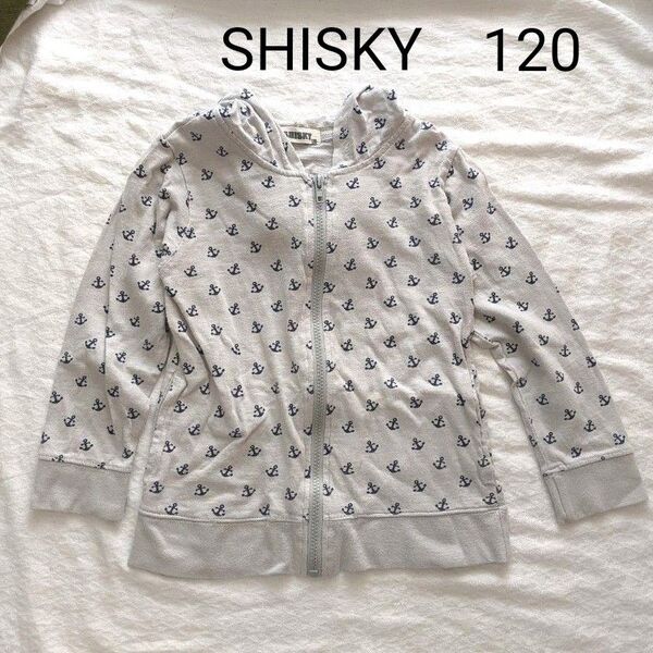 SHISKY 長袖 パーカー 120cm イカリ柄 上着 春服 夏服 秋服 男の子 女の子 子供服 オシャレ フード付き 日よけ