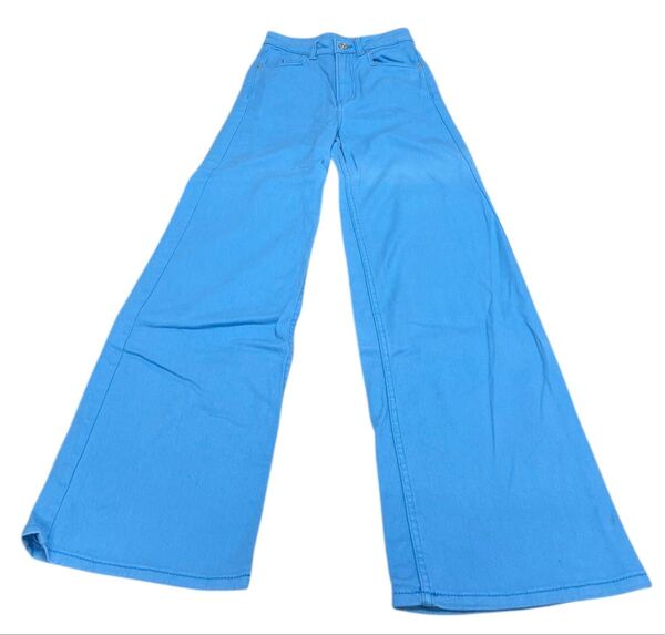 H&M デニムワイドパンツ ブルー 32 XS size
