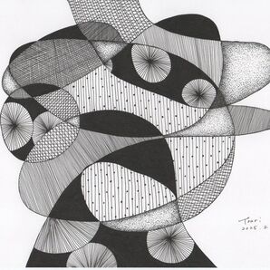 ☆原画・額なし☆NO.21「無題」/抽象画 ドローイング ペン画