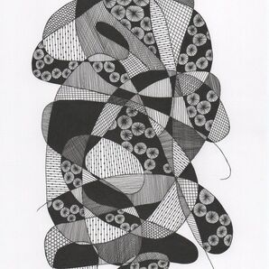 ☆原画・額なし☆NO.19「無題」/抽象画 ドローイング ペン画