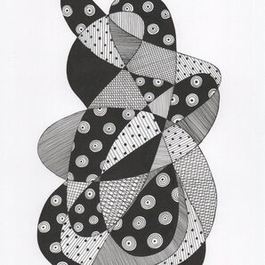 ☆原画・額なし☆NO.24「無題」/抽象画 ドローイング ペン画