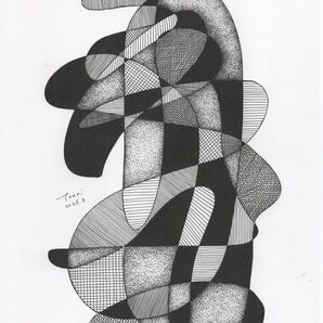 ☆原画・額なし☆NO.23「無題」/抽象画 ドローイング ペン画