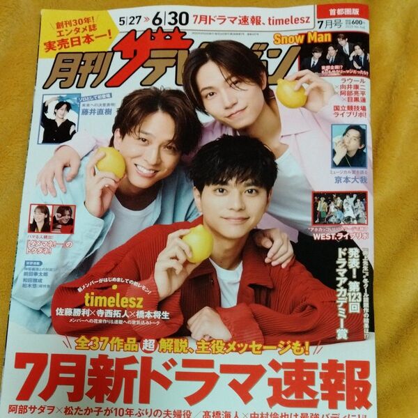 首都圏版月刊ザ・テレビジョン 2025年7月号 (KADOKAWA)