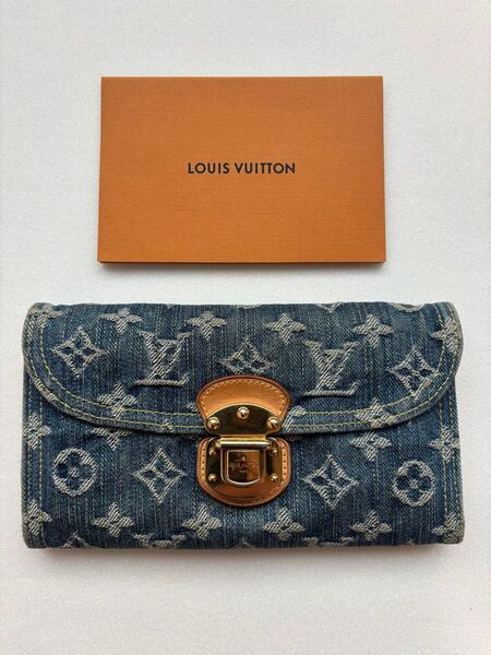 美品♪LOUIS VUITTON ポルトフォイユ モノグラムデニム アメリア 長財布