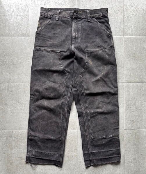 レア Carhartt カーハート ダブルニー ペインターデニムパンツ ブラック フェード 雰囲気◎