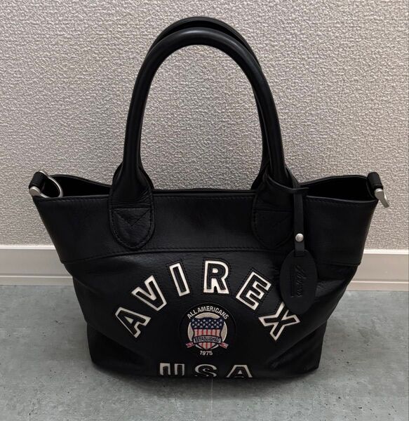 AVIREX トートバッグ コマーシャルロゴ 2way レザー 本革