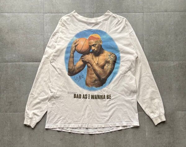 レア 90s USA製 デニスロッドマン ロンTロングTシャツ ヴィンテージ デザイン◎