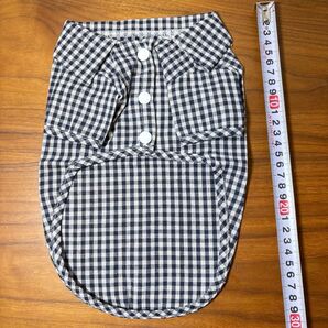 【新品未使用品】ペット服 Sサイズ 青色と白色のチェック柄