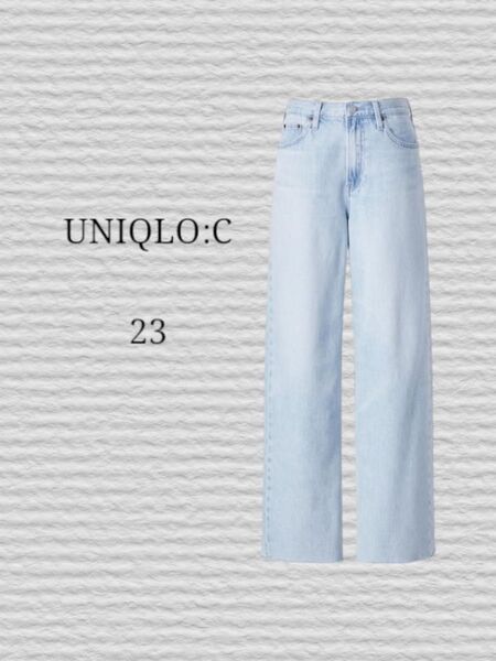 《UNIQLO:C》ワイドストレートジーンズ 63 BLUE 23 デニムパンツ ジーンズ デニム ブルー