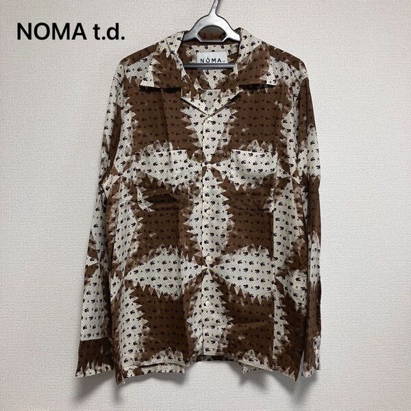 【NOMA t.d.】フラワー総柄長袖シャツ メンズ 長袖 ブラウン XL