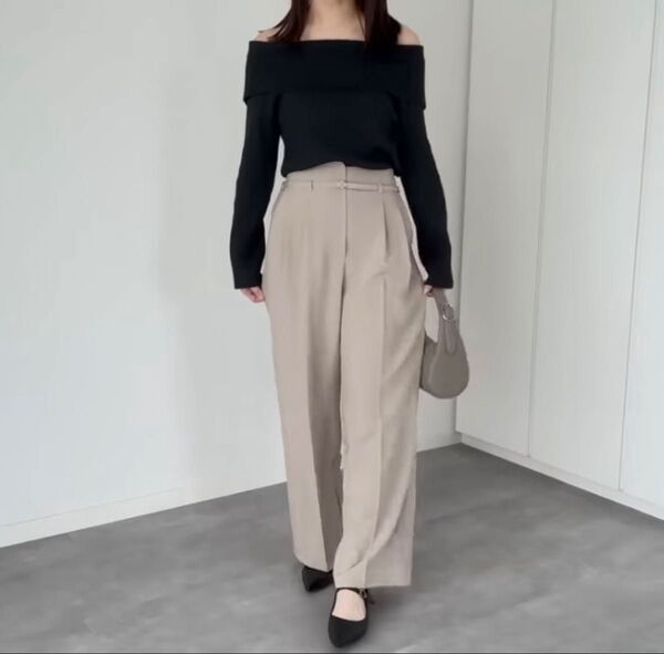 【新品】しまむら×neni アシメトリーデザインパンツ ベージュ