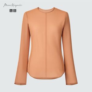 【新品タグ付】ユニクロ シアークルーネックT オレンジ M