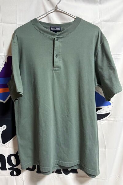 LANDS' END ヘンリーネック 半袖Tシャツ ランズエンド USA製 L
