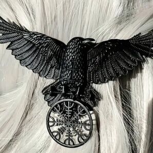 レディース バレッタ ヘアバレッタ アクセサリー 髪留め ブラック カラス