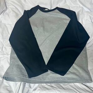 ラグラン 無地 ロングTシャツ オーバーサイズ