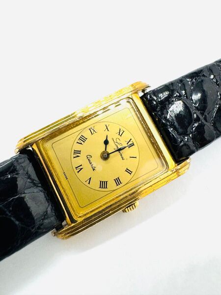 LONGINES ロンジン 150周年記念モデル レディース 腕時計 スクエア ゴールド文字盤 動作未確認