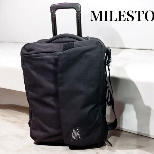 milesto ミレスト 2wayスーツケース 30L ブラック キャリーケース キャリーバッグ 旅行 修学旅行 黒 ブラック