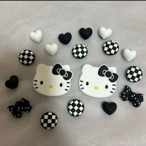 サンリオ キティ 黒 ジビッツ クロックス サンダル チャーム 2