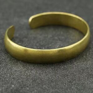 ★新品未使用★真鍮バングルヴィンテージシンプルブレスレット光沢純銅男女兼用