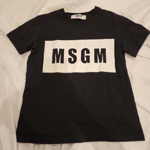 MSGM 定番ボックスロゴTシャツ ブラック×ホワイト レディース サイズXS