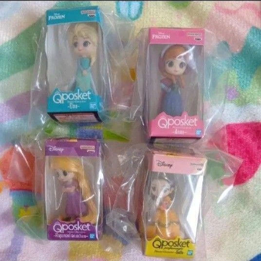 【4点セット】ディズニープリンセス Q POSKET ミニフィギュアコレクション 新品