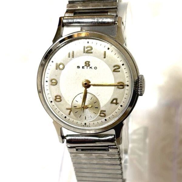 美品 セイコー 手巻き時計 シルバー ヴィンテージ Sマーク 稼動品 SEIKO