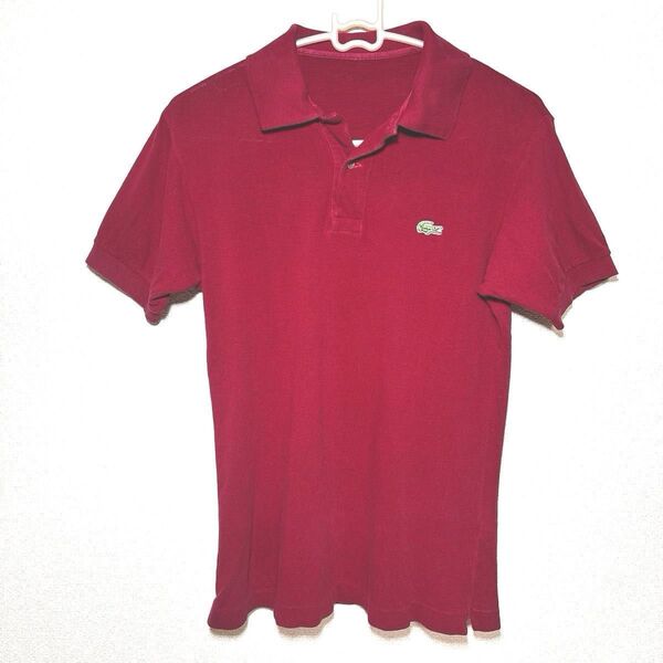 LACOSTE 半袖ポロシャツ フランス製 フレンチラコステ バーガンディ 鹿の子