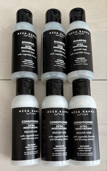 ACCA KAPPA ホテルアメニティ シャンプー コンディショナー 6本セット(40ml × 6本)アカカッパ