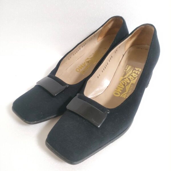 Salvatore Ferragamo パンプス 黒 サルヴァトーレフェラガモ 靴 ブラック シューズ SHOES イタリア製
