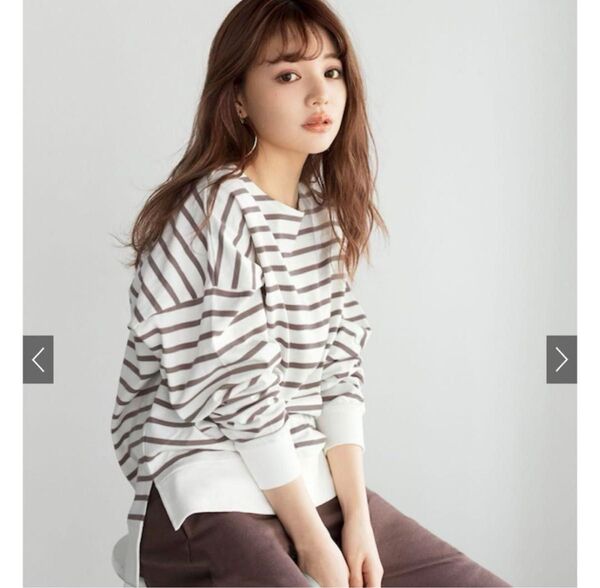 長袖カットソー Lサイズ ボーダー GRL