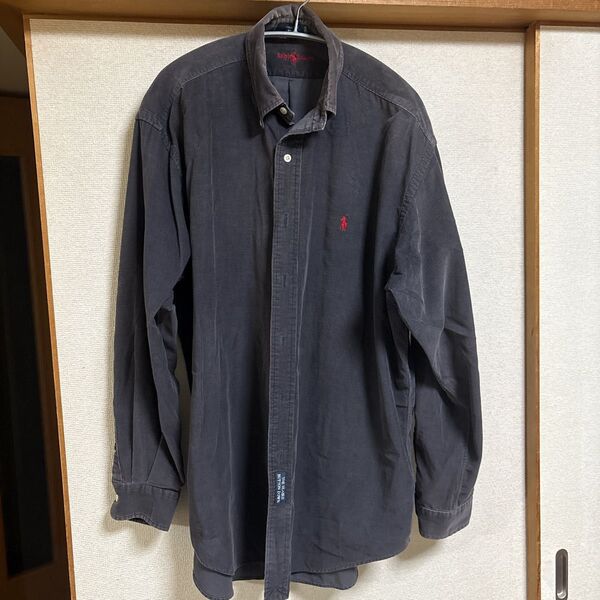 Ralph Lauren グレー コーデュロイ シャツ 紺色