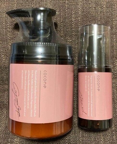 ココネ cocone ヘアエッセンスオイル スムース 100mL ヘアオイル クレイクリームシャンプー380g 2点セット