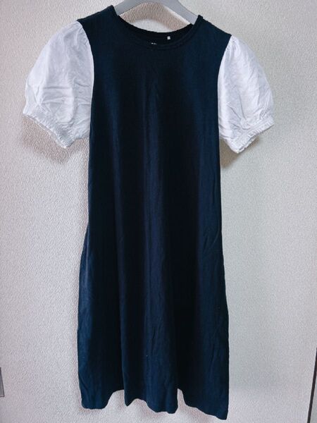 ワンピース 黒 ブラック 150cm クラシック 西松屋 綿100%