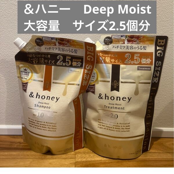 &honey アンドハニー ディープモイスト つめかえシャンプー大容量 通常つめかえ2.5個分 875mlトリートメント
